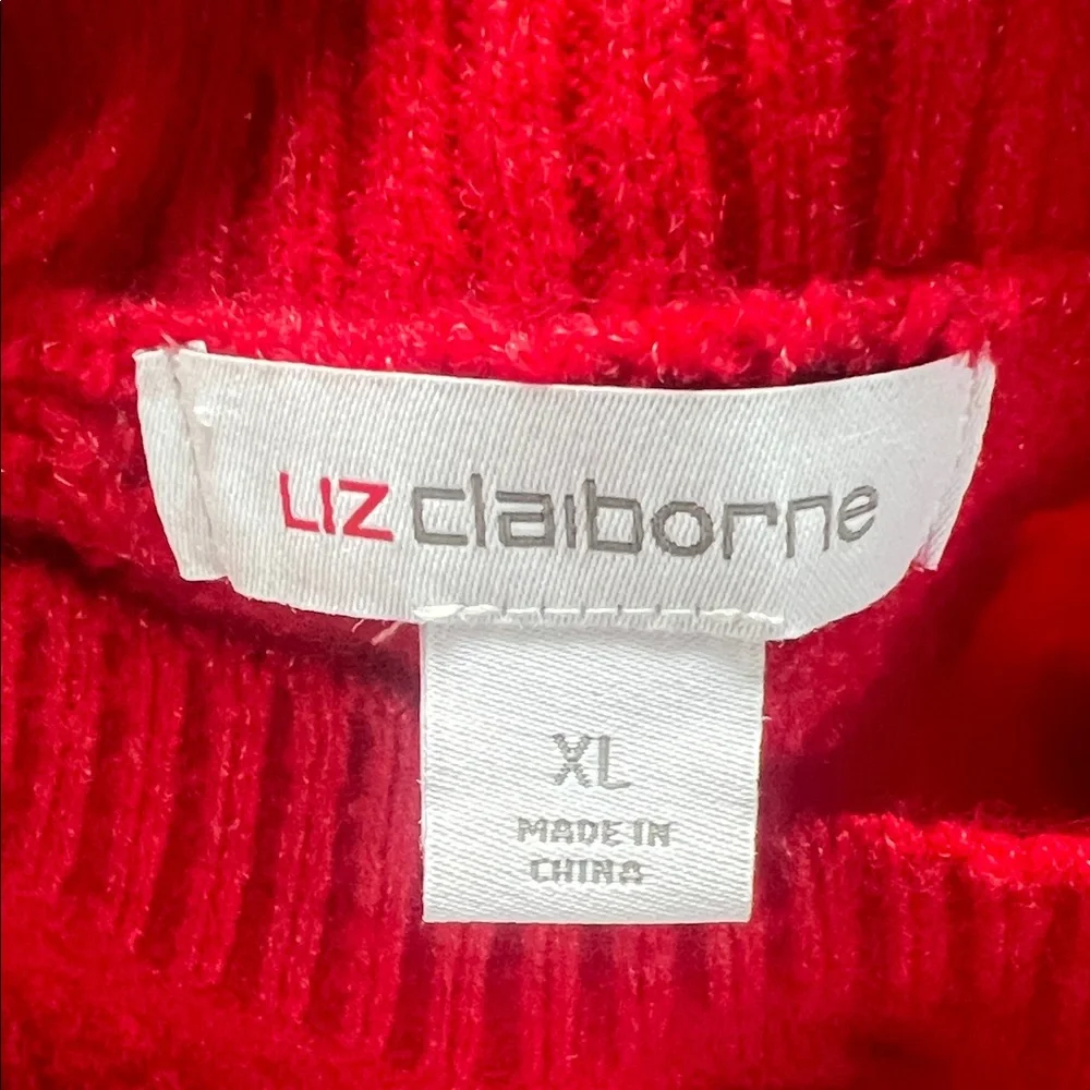 Red and Black Cable Knit Sweater